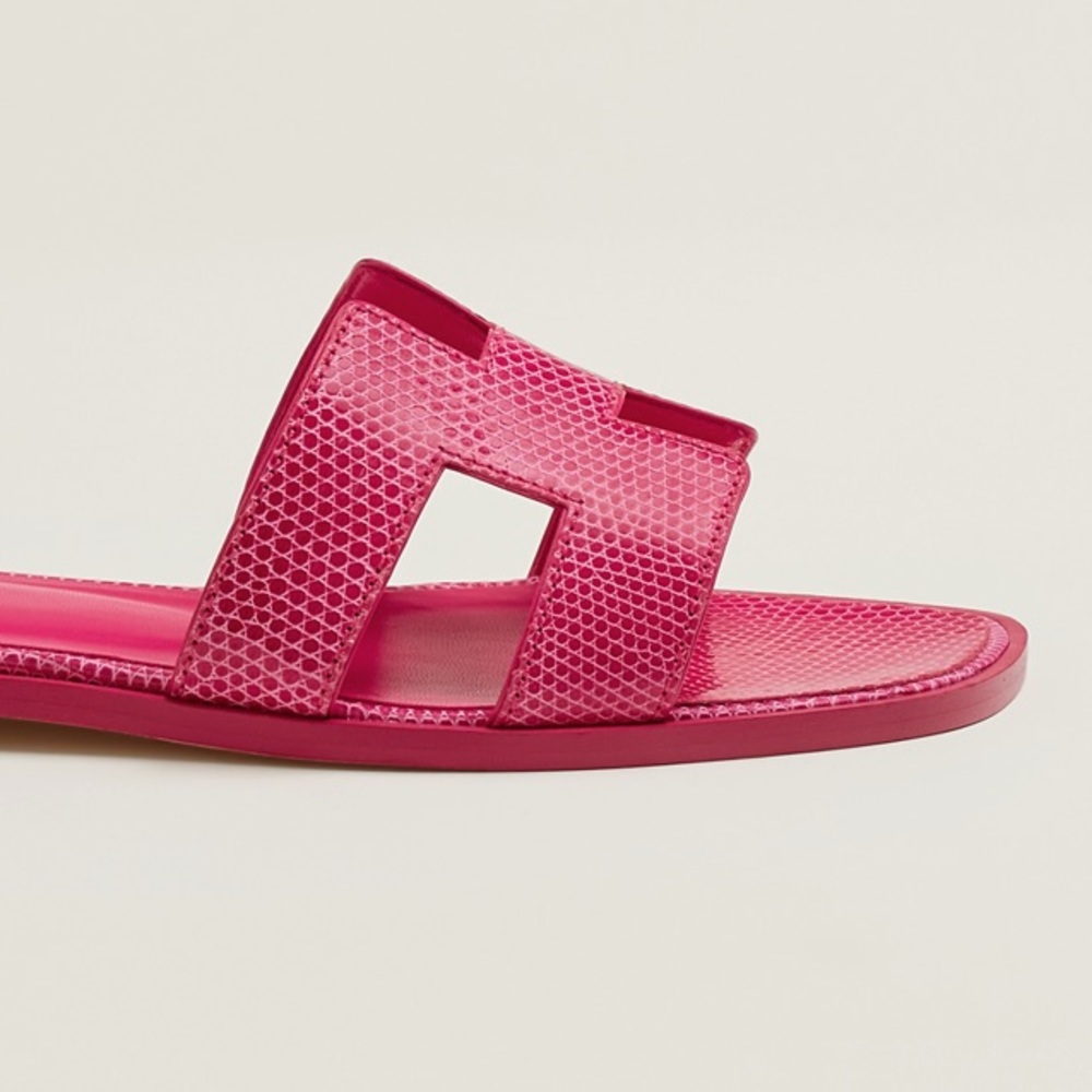 HP🎉RARE PINK LIZARD HERMÈS ORAN SANDALS - Picture 8 of 15
